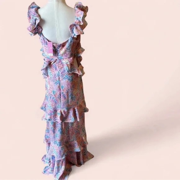 Simply Southern Tropical Pink and Blue Maxi Dress with Pineapples New with Tags - Picture 5 of 7